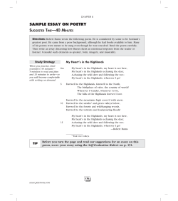 SAMPLE ESSAY ON POETRY