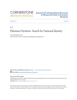 Pakistan`s Partition: Search for National Identity
