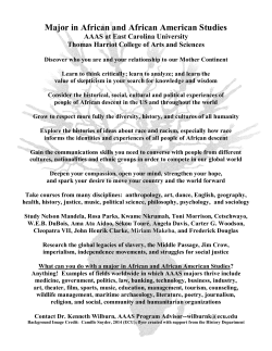 Major in African and African American Studies