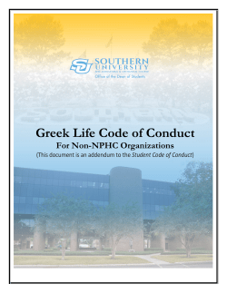 Greek Life Code of Conduct