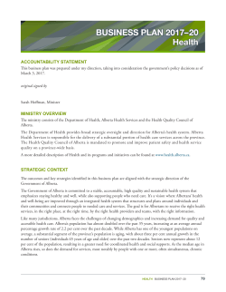2017-20 Health Business Plan (March 2017)