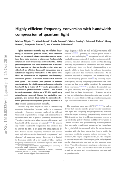 Highly efficient frequency conversion with bandwidth compression of