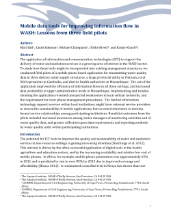 Mobile data tools for improving information flow in WASH
