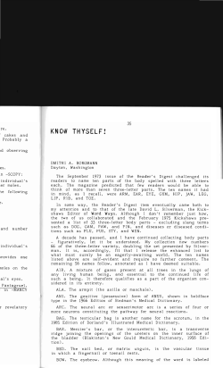 Know Thyself - Digital Commons @ Butler University