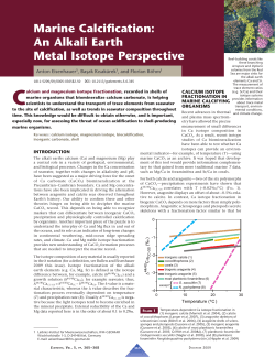 Marine Calcification: An Alkali Earth Metal