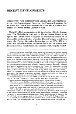 Jurisdiction - The Supreme Court Upholds the Constitutionality of the