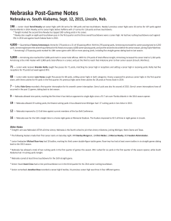 Nebraska Post-Game Notes