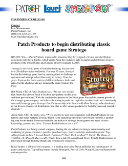 Patch Products to begin distributing classic board game Stratego