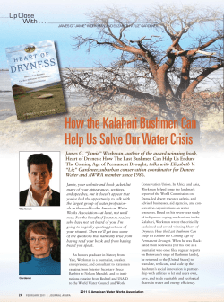 Heart of Dryness: "How the Kalahari Bushmen Can Help us Solve