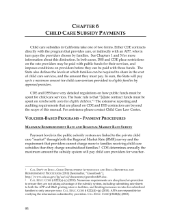 Child Care Subsidy Payments - Marin County Office of Education