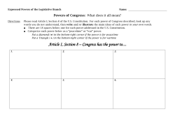 Expressed Powers of the Legislative Branch Visual Flow Chart