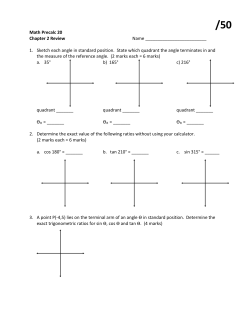 Math Precalc 20 Chapter 2 Review Name 1. Sketch each angle in