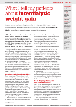 interdialytic weight gain - British Journal of Renal Medicine