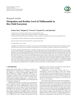 Dissipation and Residue Level of Thifluzamide in Rice Field