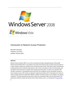 Introduction to Network Access Protection