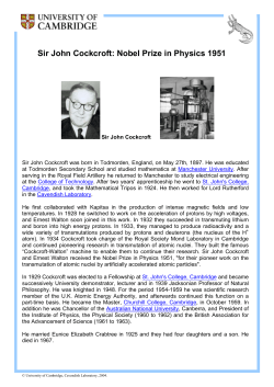 Sir John Cockcroft: Nobel Prize in Physics 1951