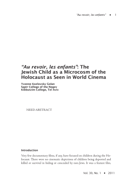&ldquo;Au revoir, les enfants&rdquo;: The Jewish Child as a Microcosm of the