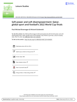 Soft power and soft disempowerment: Qatar, global sport