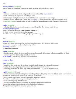 p.17 poison-pen letter [countable] a letter that is not signed and that