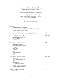 Cotter, Michael W. - Association for Diplomatic Studies and Training