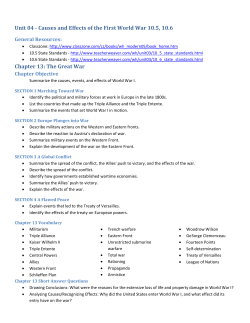 Unit 04 - Causes and Effects of the First World War 10.5, 10.6