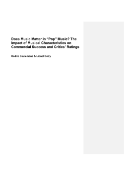 Does Music Matter in &ldquo;Pop&rdquo; Music? The Impact of
