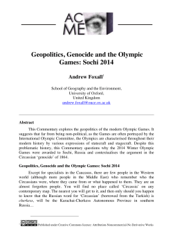 Geopolitics, Genocide and the Olympic Games