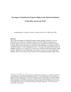 The Impact of Intellectual Property Rights in the Plant