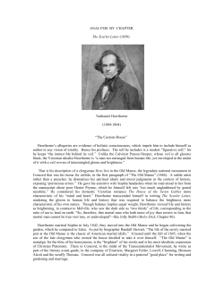 ANALYSIS BY CHAPTER The Scarlet Letter (1850) Nathaniel