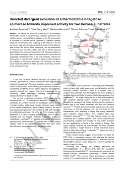 FULL PAPER Directed divergent evolution of a thermostable D