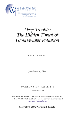 Paper: Deep Trouble: The Hidden Threat of Groundwater Pollution