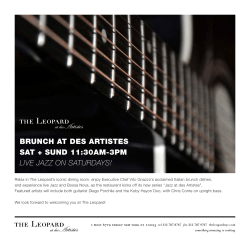 brunch at des artistes sat + sund 11:30am