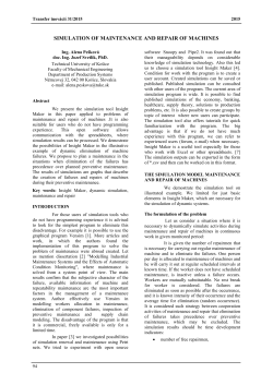 simulation of maintenance and repair of machines