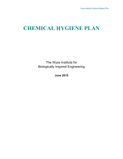 chemical hygiene plan - Wyss Institute