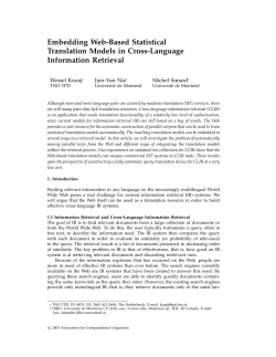Embedding Web-Based Statistical Translation Models in Cross