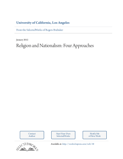 Religion and Nationalism: Four Approaches