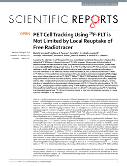 PET Cell Tracking Using 18F-FLT is Not Limited by Local Reuptake