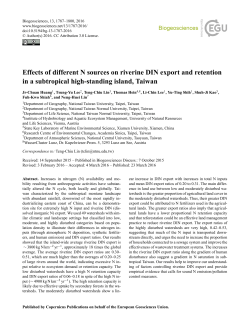 Effects of different N sources on riverine DIN