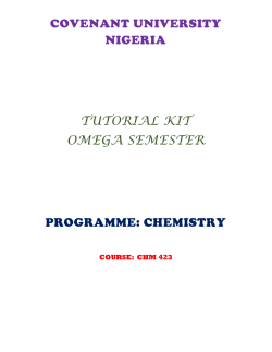 chm423 tutorial kit - Covenant University