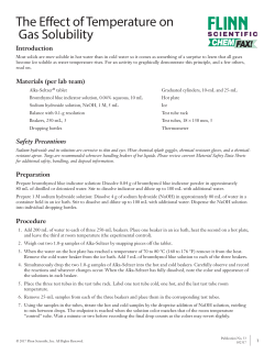 The Effect of Temperature on Gas Solubility