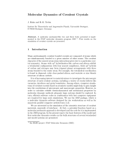 Molecular Dynamics of Covalent Crystals
