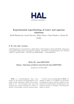 Experimental superheating of water and aqueous solutions - HAL-Insu