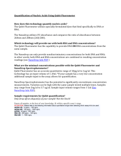 Quantification of Nucleic Acids Using Qubit Fluorometer How does
