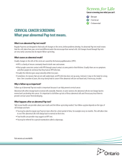 Cervical Cancer Screening - What your abnormal pap test means