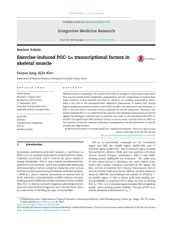 Exercise-induced PGC-1&alpha; transcriptional factors in skeletal muscle