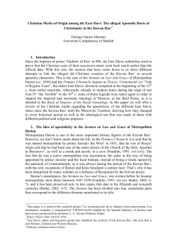 Christian Myths of Origin among the East Slavs