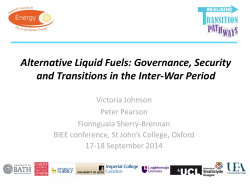 Alternative Liquid Fuels: Governance, Security and Transitions in the