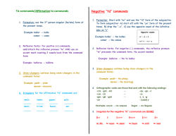 Tú commands/Affirmative tú commands Negative “tú” commands