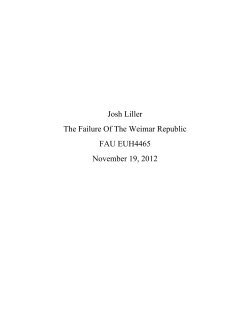 Josh Liller The Failure Of The Weimar Republic FAU EUH4465
