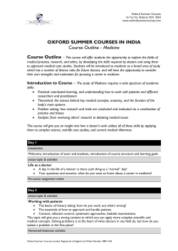OXFORD SUMMER COURSES IN INDIA Course Outline